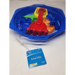 7 Pcs. Beach Toy Set-Sand Sifter, Shovel, Rake, Turtle, 2 Starfish, Crab